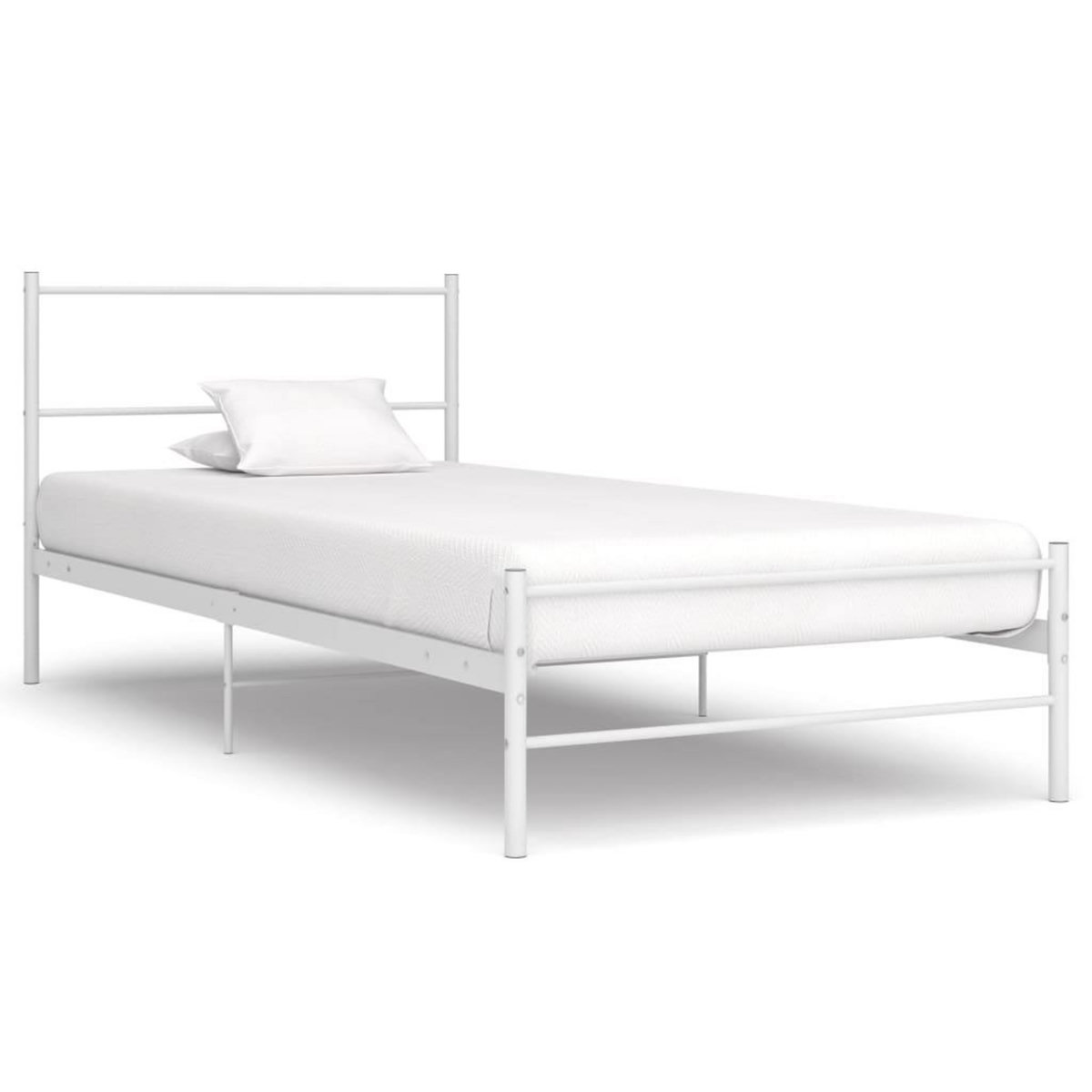 VIDAXL Cadre de lit sans matelas blanc metal 90x200 cm