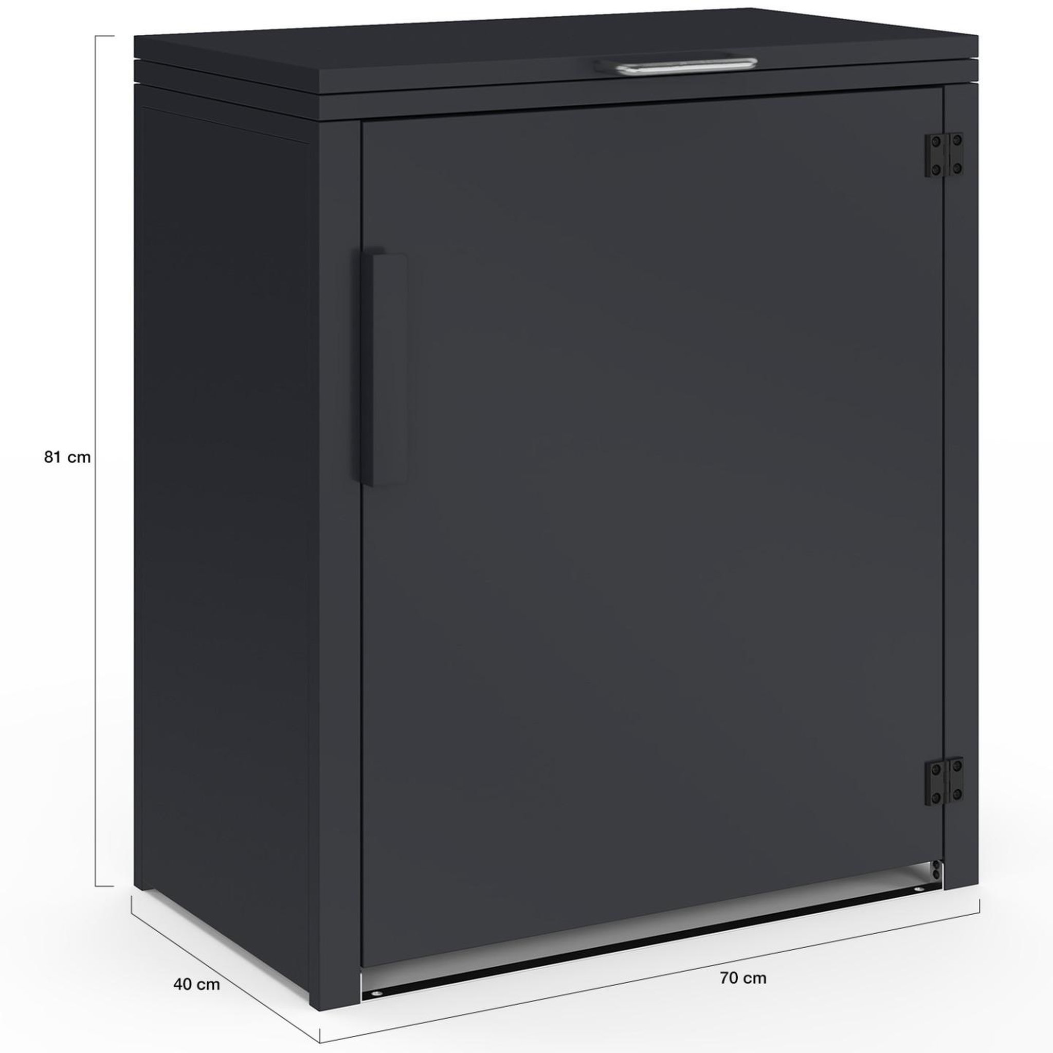 Voir la diapositive 5 : ID MARKET Armoire de jardin en métal 70 x 40 x 80 cm gris anthracite avec toit relevable double porte et étagère