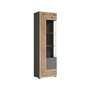 Voir la diapositive 2 : BEST MOBILIER Wexford - vitrine - gris et effet bois - 60x194 cm
