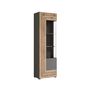 Voir la diapositive 2 : BEST MOBILIER Wexford - vitrine - gris et effet bois - 60x194 cm