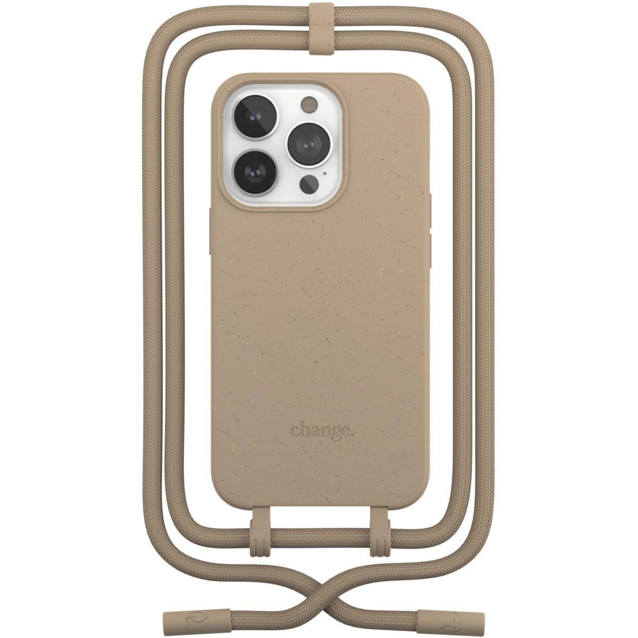 WOODCESSORIES Coque avec cordon iPhone 14 Pro Max Tour de cou Taupe