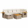 Voir la diapositive 2 : VIDAXL Salon de jardin avec coussins 7 pcs beige resine tressee