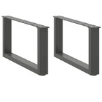 VIDAXL Pieds de table basse forme de U 2 pcs anthracite 70x(30-31) cm