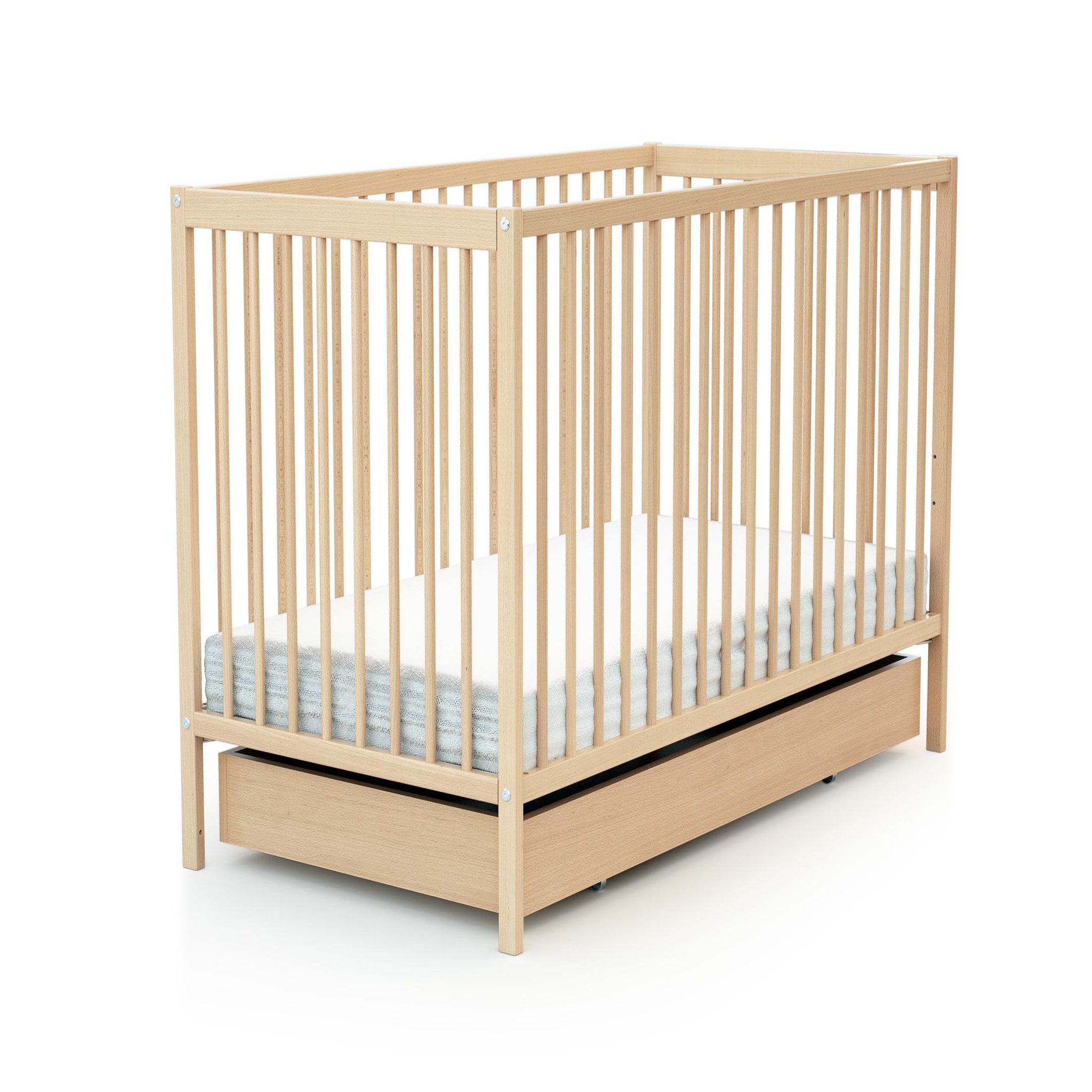 Voir la diapositive 2 : WEBABY Tiroir de lit bébé en bois rolo 60 x 120