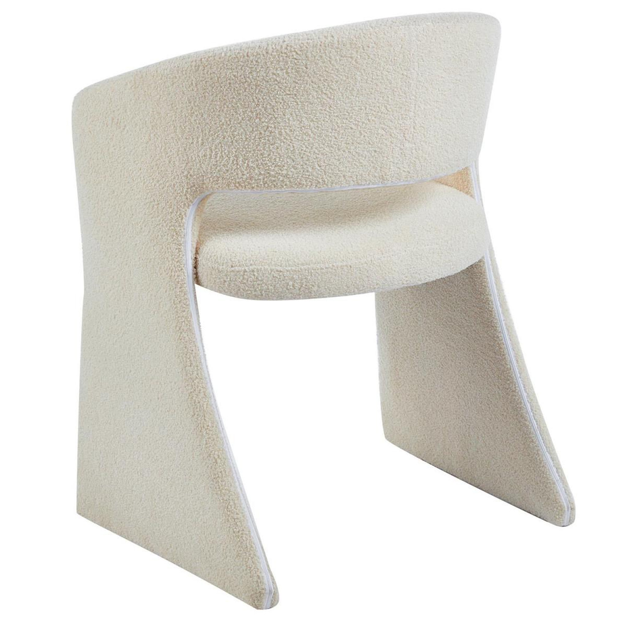 Voir la diapositive 4 : Paris Prix Lot de 2 chaises tissu bouclette  ezra  81cm crème
