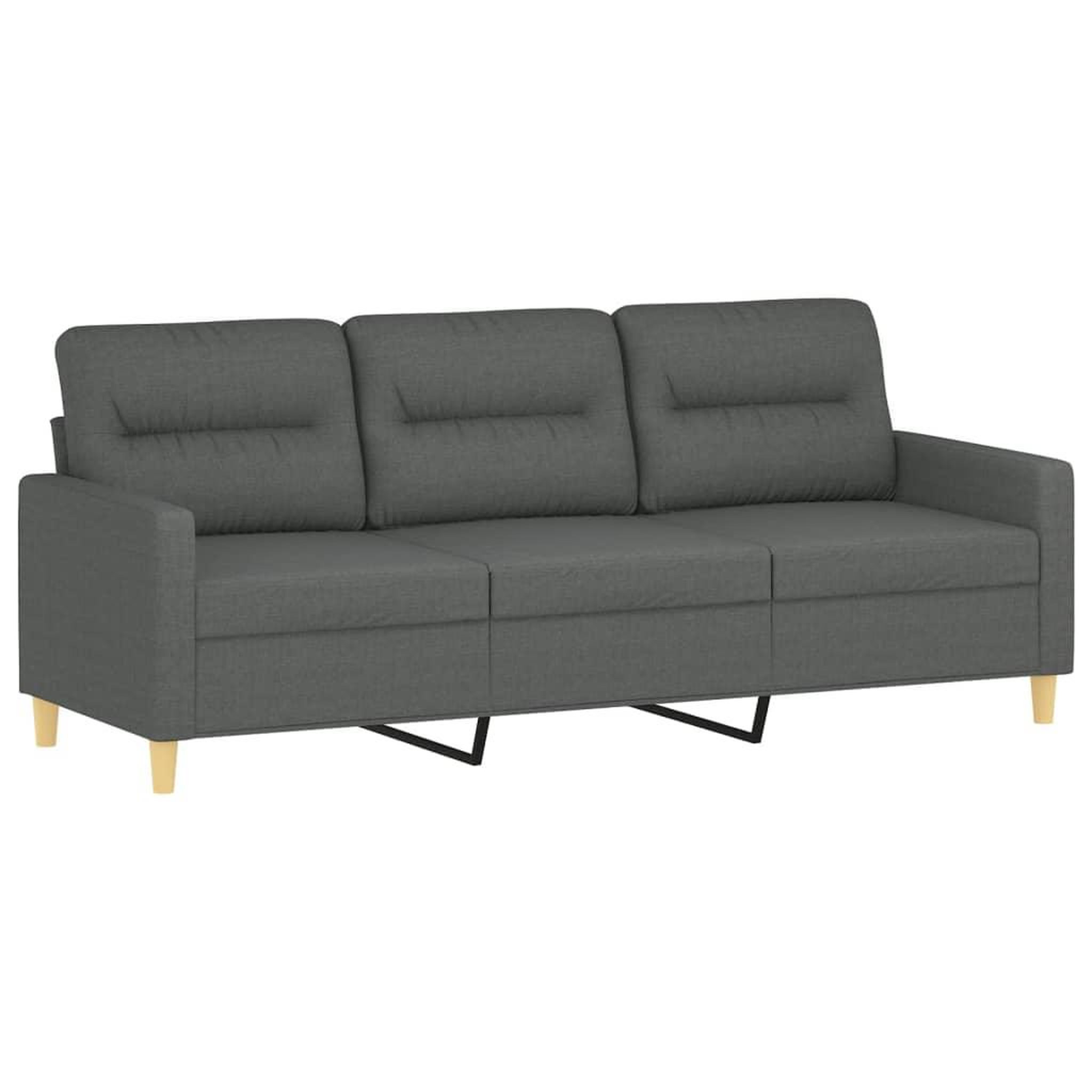Voir la diapositive 4 : VIDAXL Ensemble de canapes 2 pcs avec coussins Gris fonce Tissu