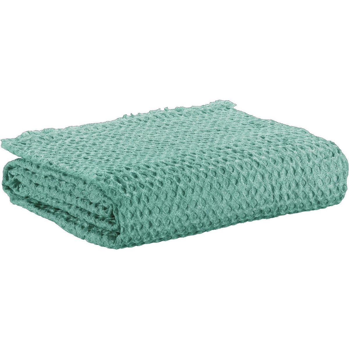 Les Ateliers du Linge Plaid Jaya 160x130cm 100% Polyester Bleu Canard