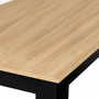 Voir la diapositive 5 : ID MARKET Table à manger rectangle ROZY 6 personnes noire plateau façon hêtre 110 cm