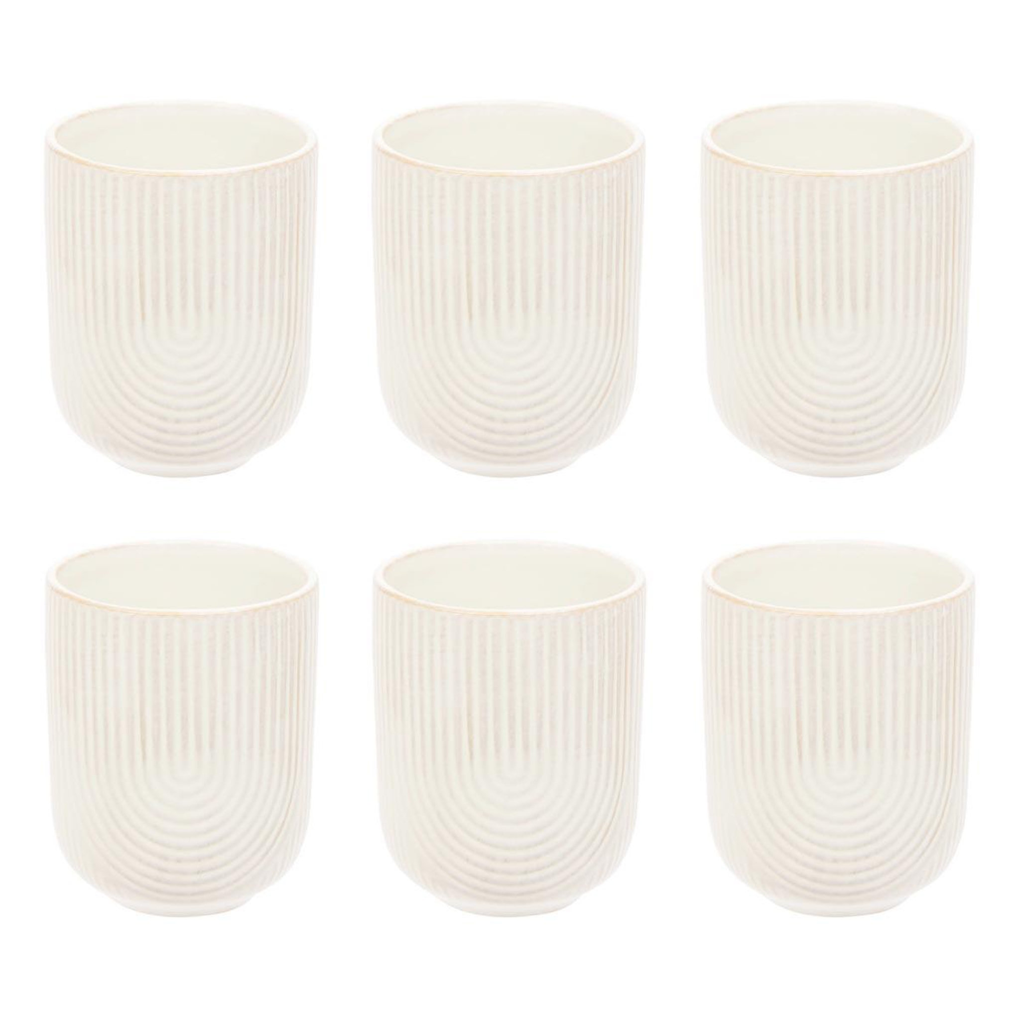 SECRET DE GOURMET Lot de 6 tasses en faïence  lya  20cl blanc