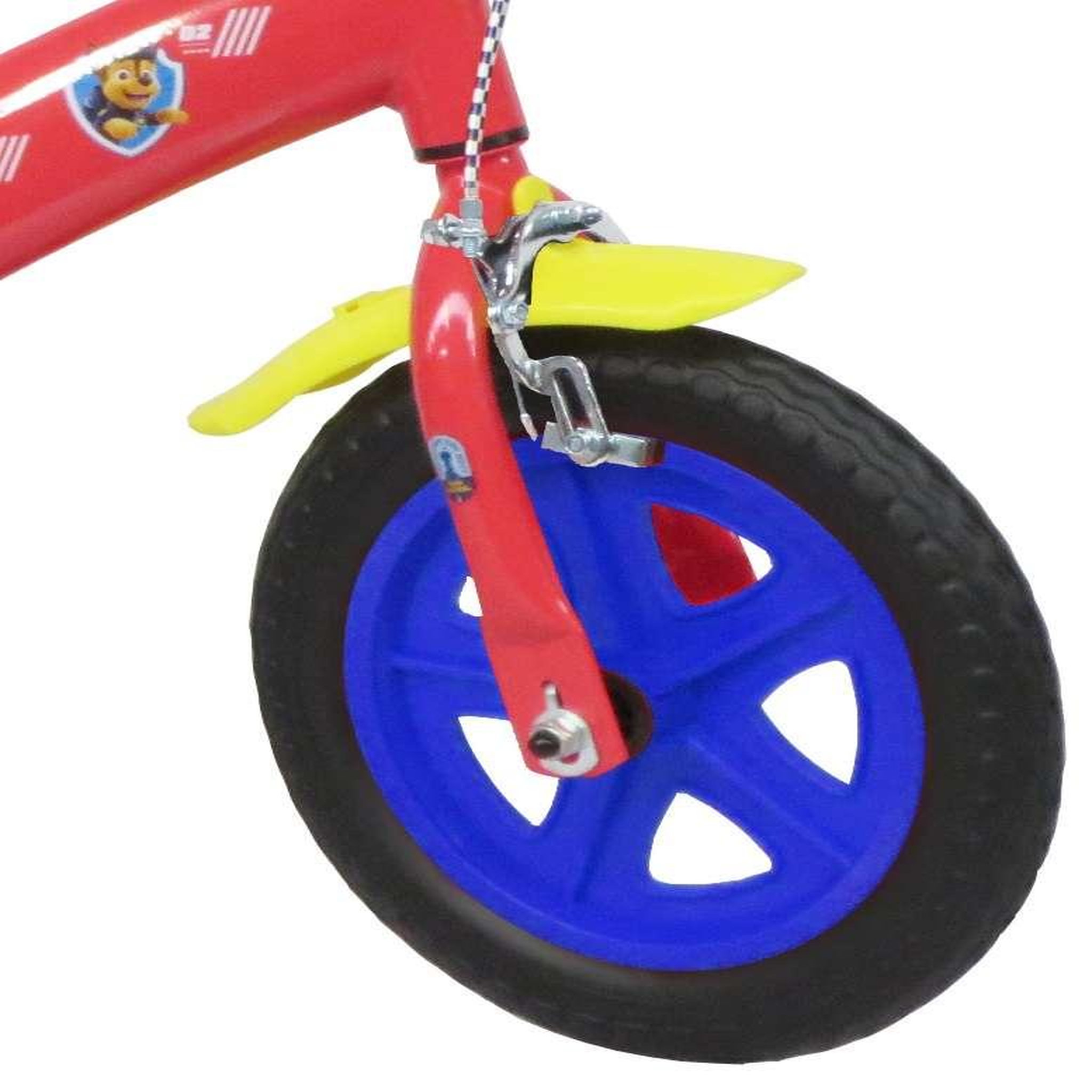 Voir la diapositive 3 : Nickelodeon Vélo enfant - Modèle 10'' Pat Patrouille pour enfant de 75/90 cm avec stabilisateurs - 1 frein - Plaque décorative avant et roues bâtons
