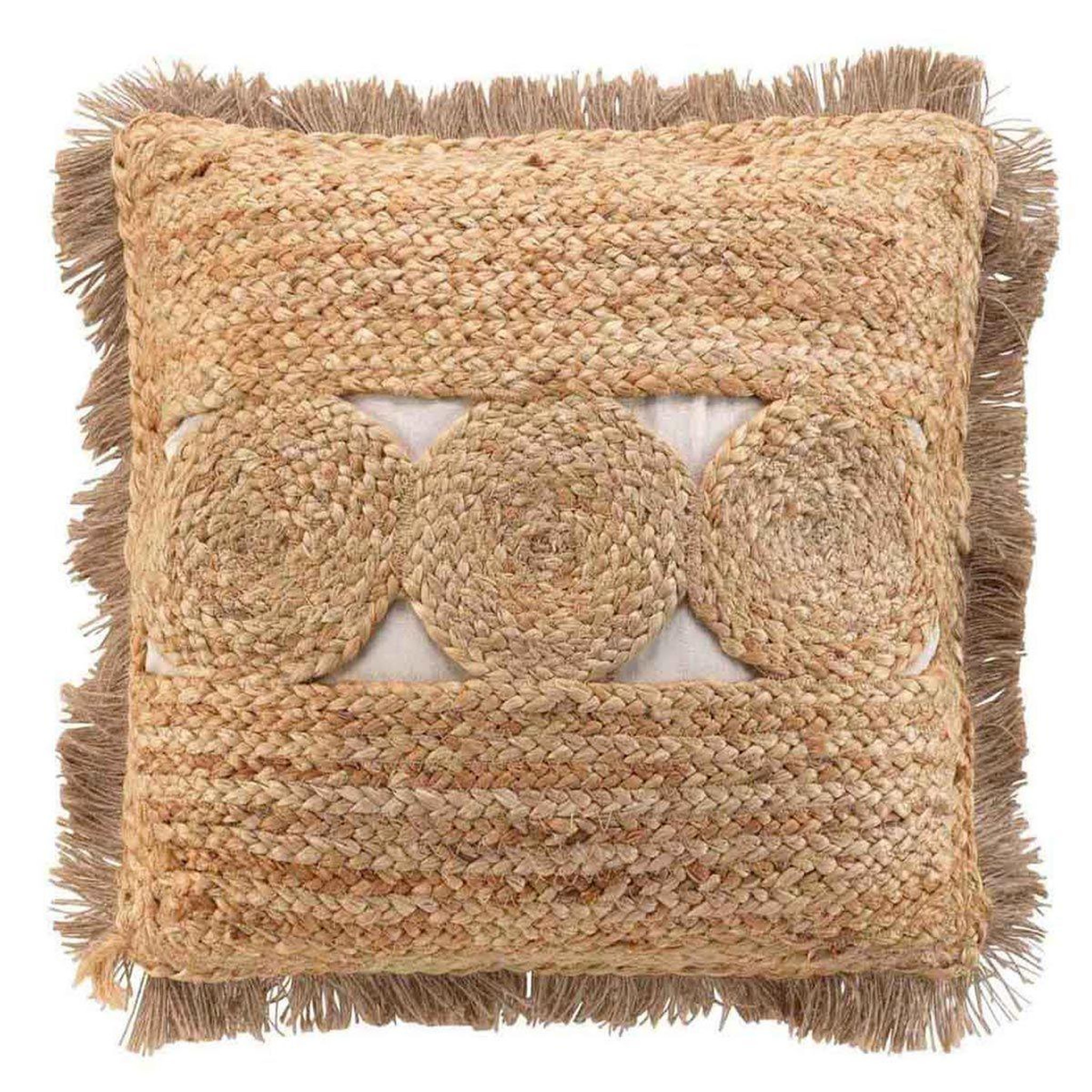 Voir la diapositive 1 : Douceur d'Intérieur Coussin déco à franges  dimelo  45x45cm beige