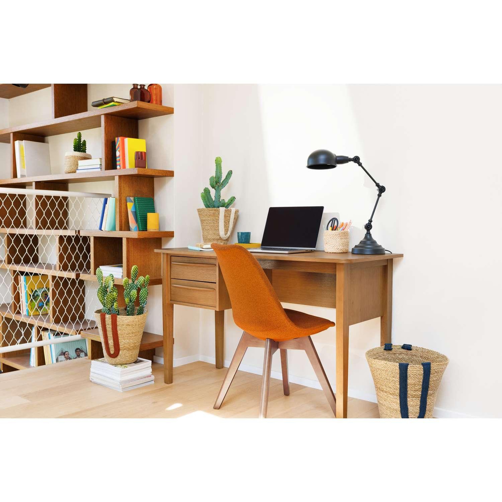 Voir la diapositive 6 : ATMOSPHERA Bureau 2 tiroirs en bois OLIVER - Marron