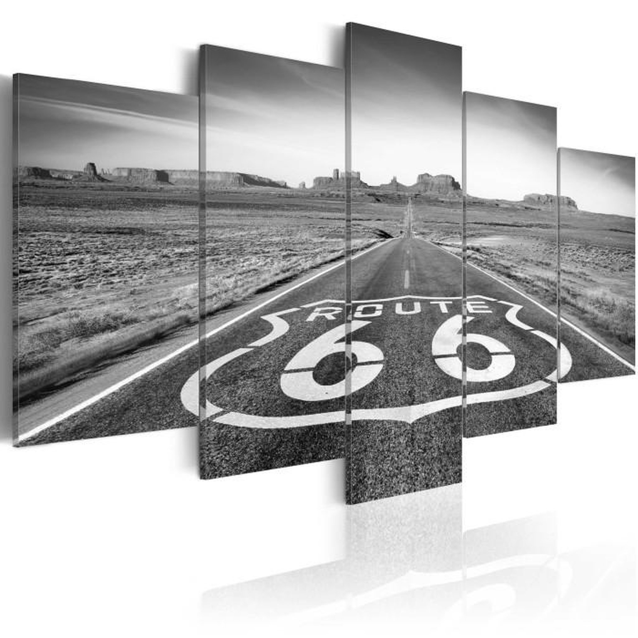 Paris Prix Tableau Imprimé  Route 66 Black & White. Coloris disponibles : Multicolore