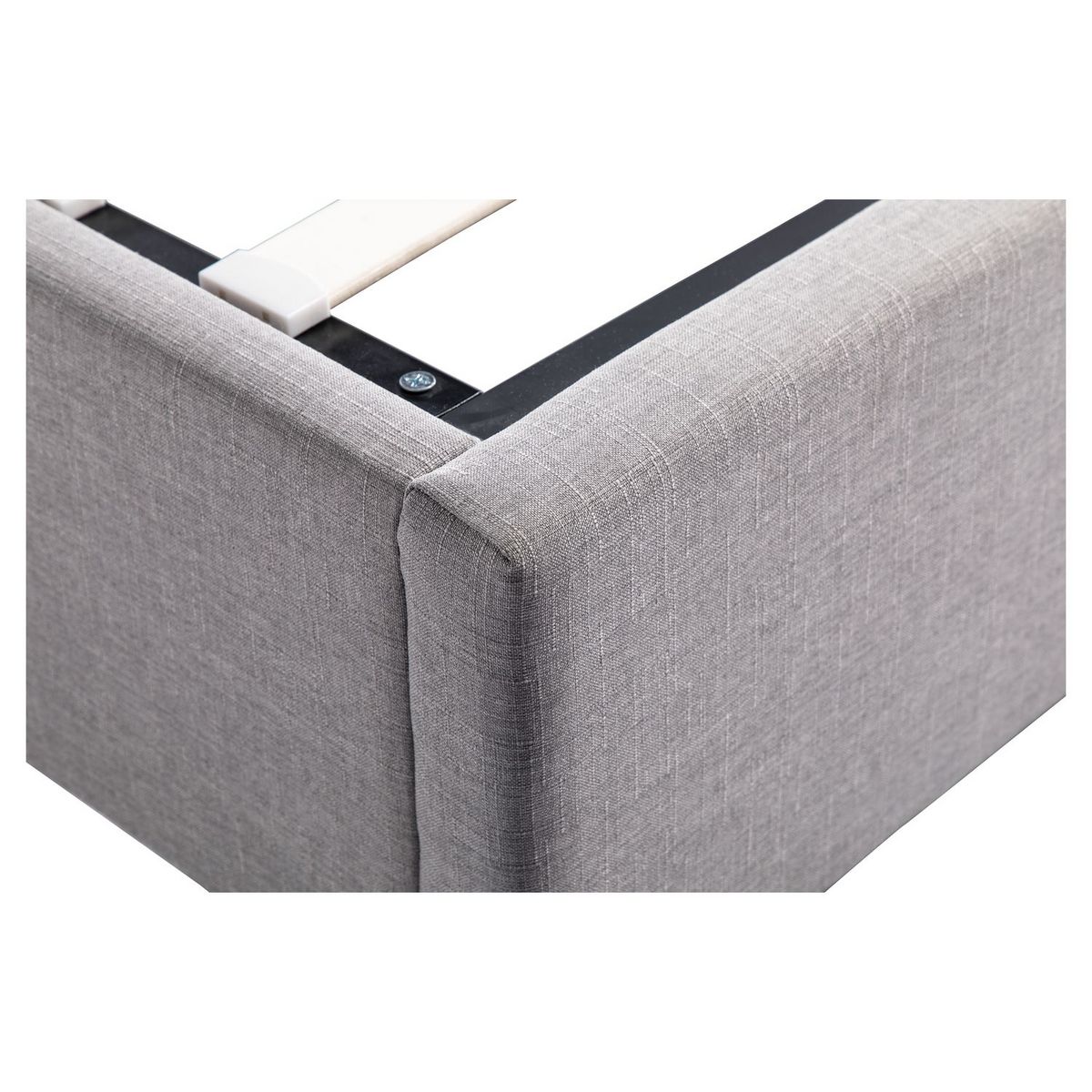 Lit coffre tissu avec sommier relevable 160x200 cm LEO