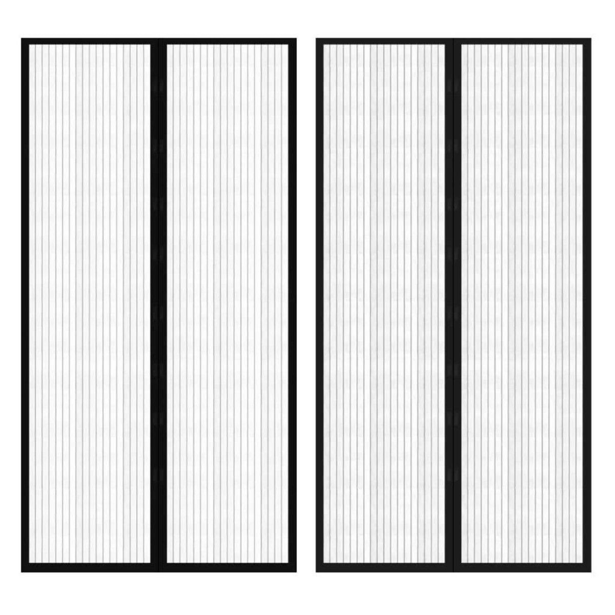 VIDAXL Rideau de porte contre insectes 210x100cm 2 pcs magnetique noir