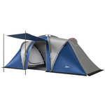 OUTSUNNY Tente de camping tunnel familiale 4-5 pers. imperméable 3000mm - 550x220x190cm - bleu