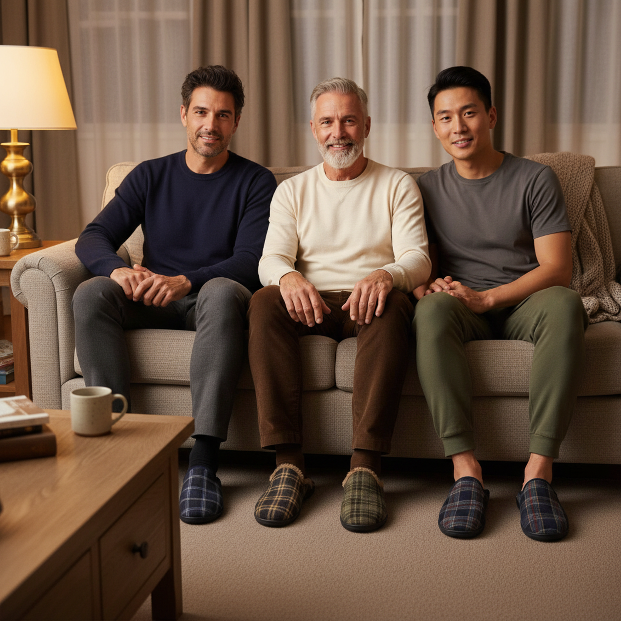 Voir la diapositive 6 : OZABI Ozabi pantoufles mules homme fabriquées en espagne, tige jacquard écossais