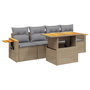 Voir la diapositive 2 : VIDAXL Salon de jardin avec coussins 5 pcs beige resine tressee