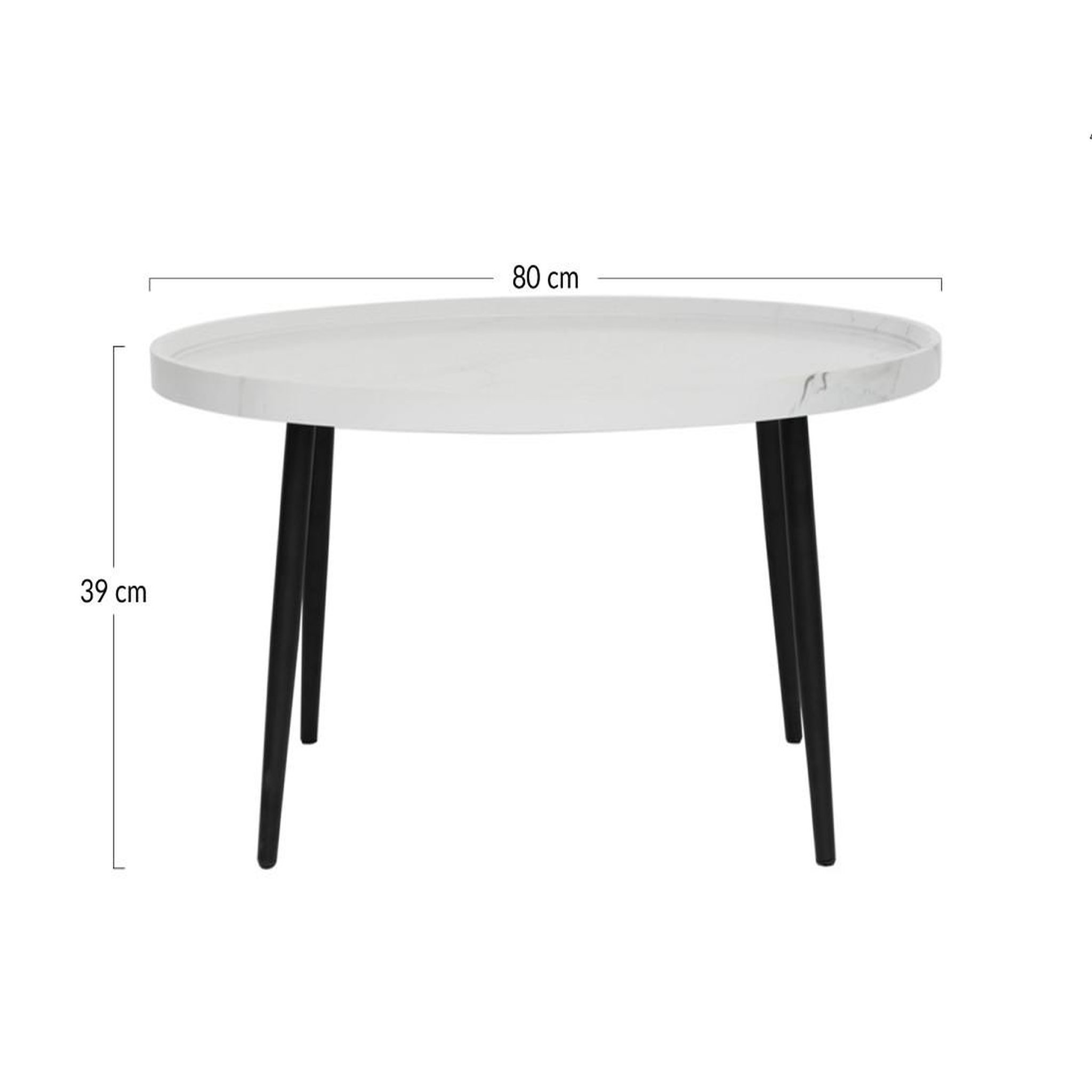 Voir la diapositive 6 : LISA DESIGN Helsinki - table basse - effet marbre - 80 cm