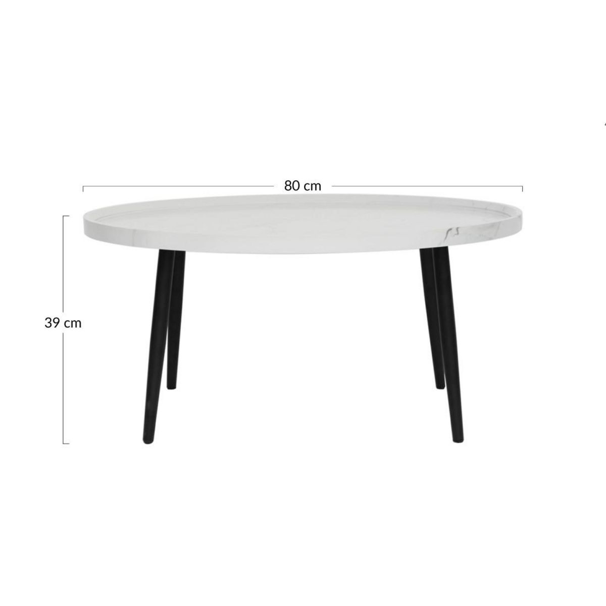 LISA DESIGN Helsinki - table basse - effet marbre - 80 cm