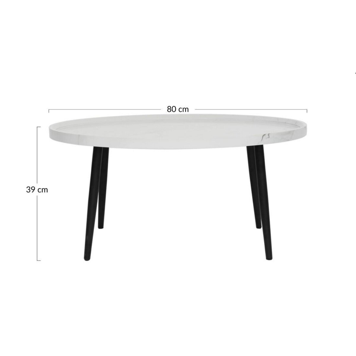 LISA DESIGN Helsinki - table basse - effet marbre - 80 cm