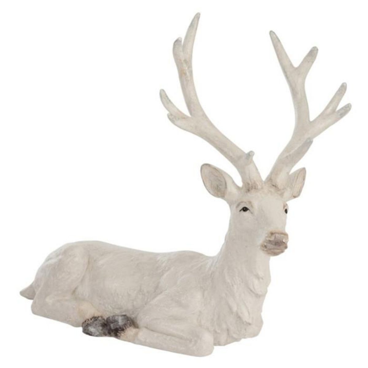 Paris Prix Statue Déco à Poser Cerf   Couché  70cm Blanc