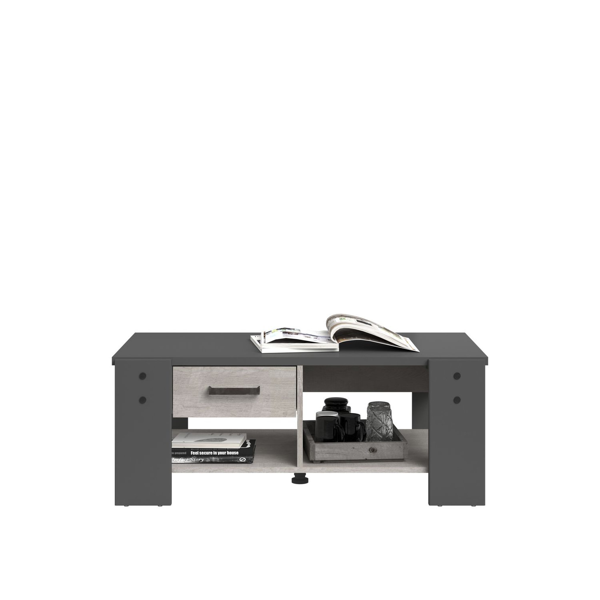 Voir la diapositive 9 : Table basse 1 tiroir 1 niche L101 x H40 x P54cm TRAVEL