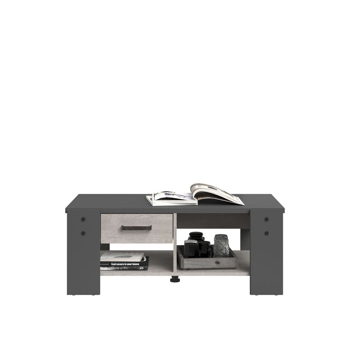 Table basse 1 tiroir 1 niche L101 x H40 x P54cm TRAVEL