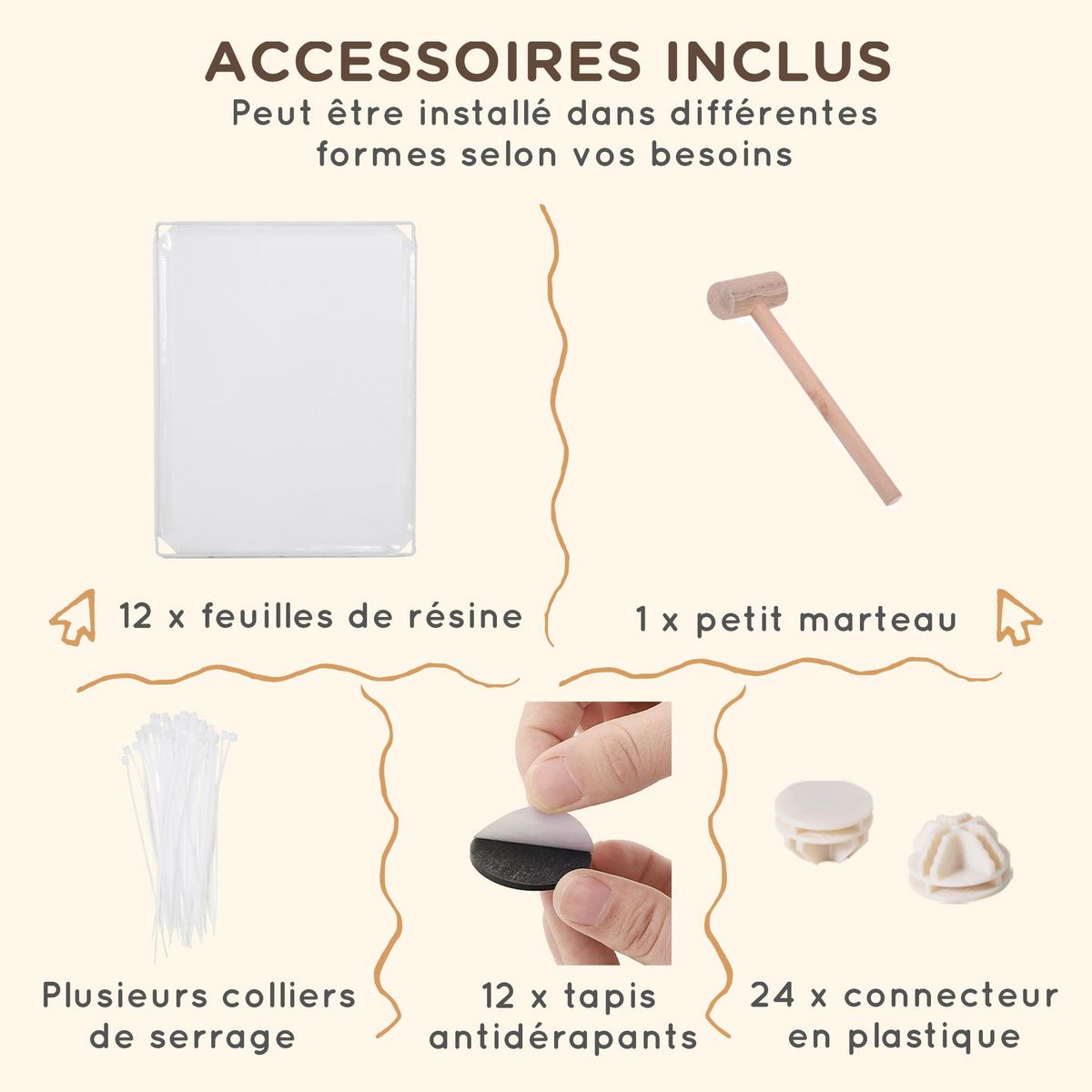 PAWHUT Cage parc enclos modulable petits animaux - dim. 105L x 105l x 45H cm - 12 panneaux résine PP opaque