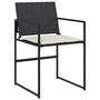 Voir la diapositive 4 : VIDAXL Ensemble a manger de jardin 9pcs coussins noir resine tressee