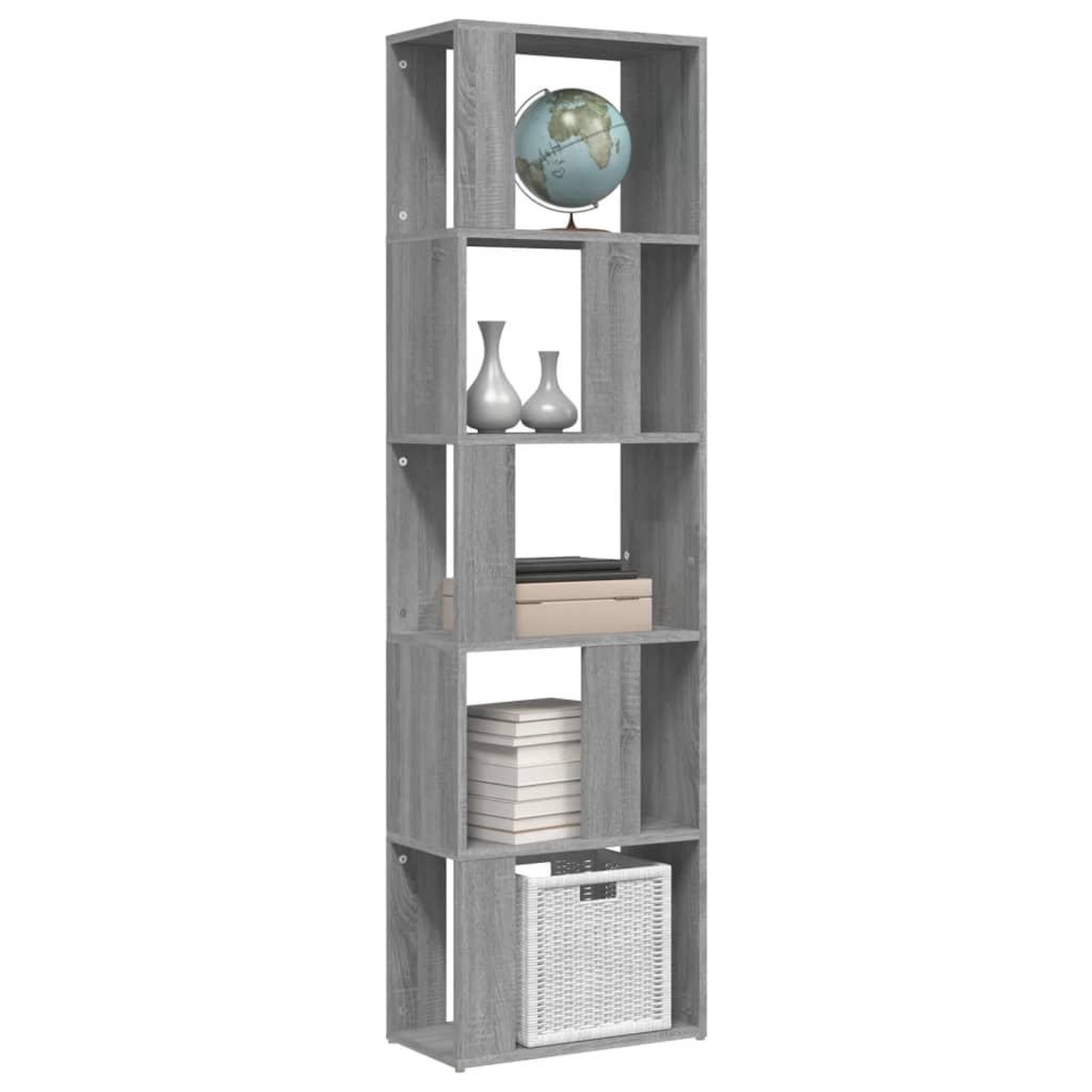 Voir la diapositive 4 : VIDAXL Bibliotheque Sonoma gris 45x24x160 cm Bois d'ingenierie