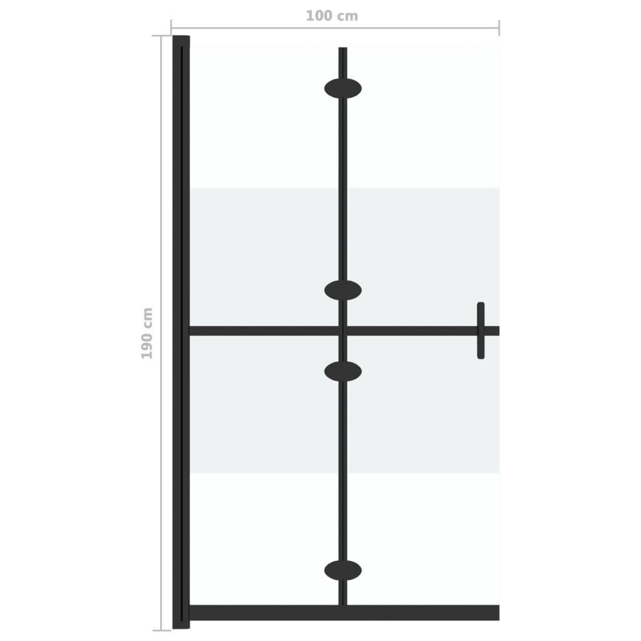 Voir la diapositive 6 : VIDAXL Paroi de douche pliable Verre ESG demi-depoli 100x190 cm