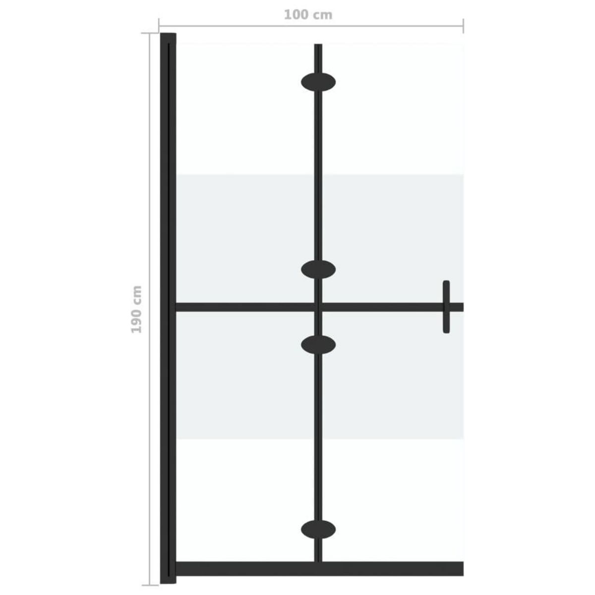 VIDAXL Paroi de douche pliable Verre ESG demi-depoli 100x190 cm