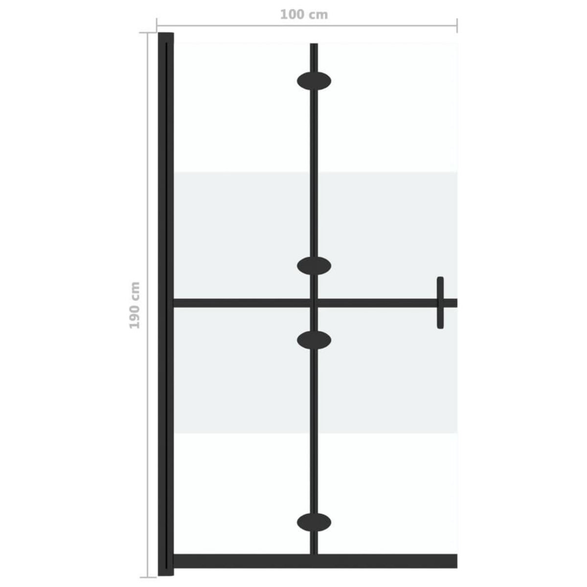 VIDAXL Paroi de douche pliable Verre ESG demi-depoli 100x190 cm