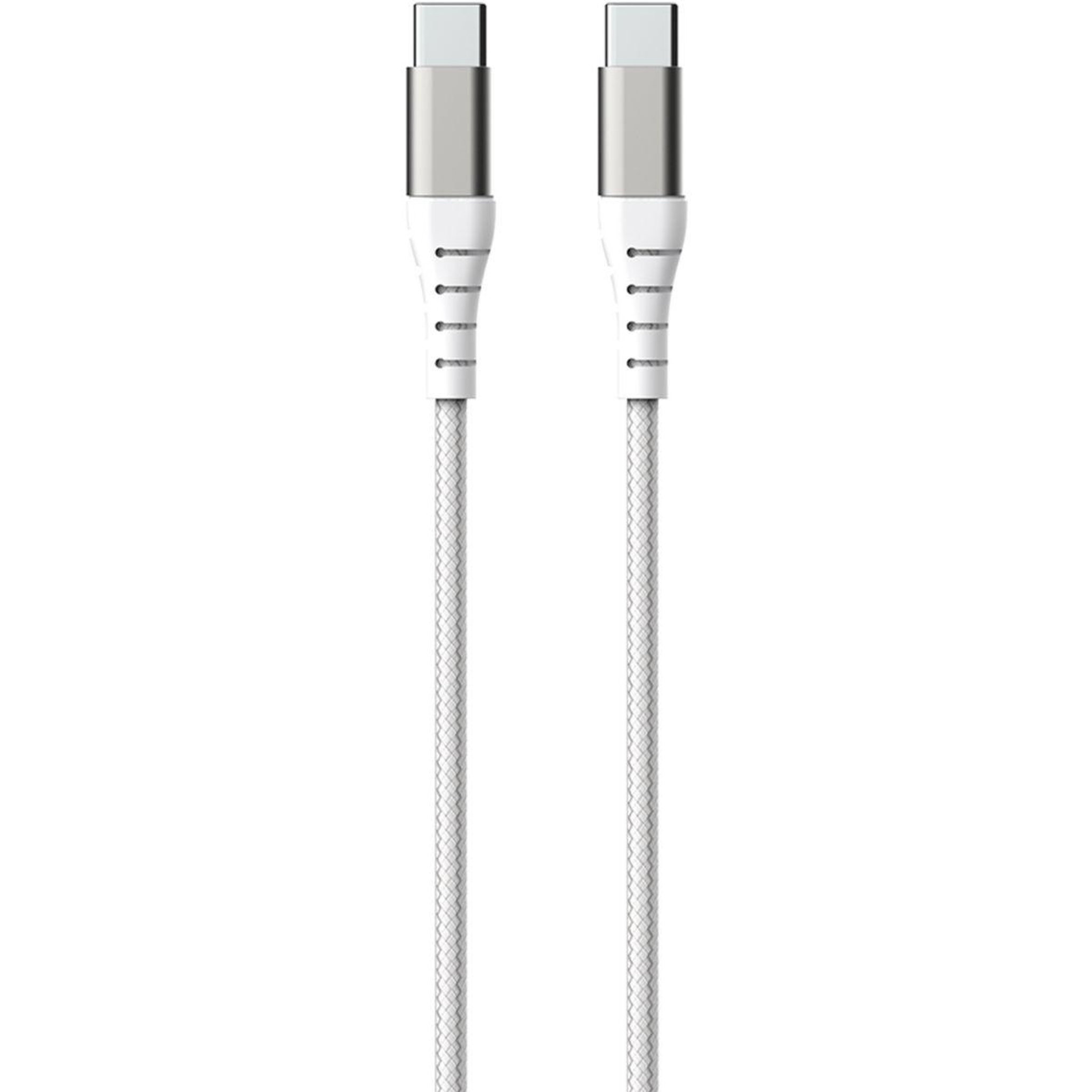 Voir la diapositive 2 : FORCE POWER Câble de charge 60w usb-c / usb-c 3m blanc renforcé