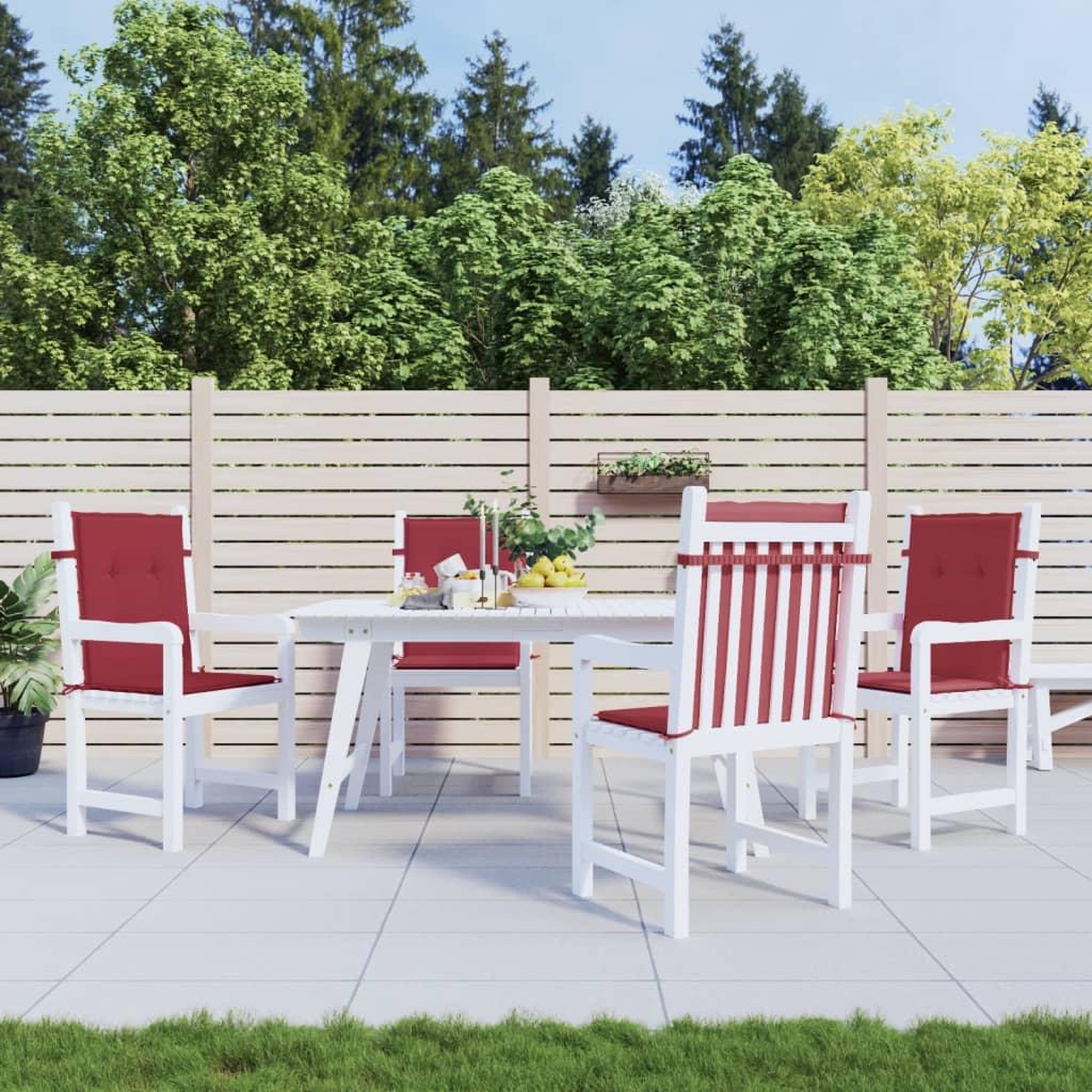 VIDAXL Coussins de chaise de jardin a dossier bas lot de 4