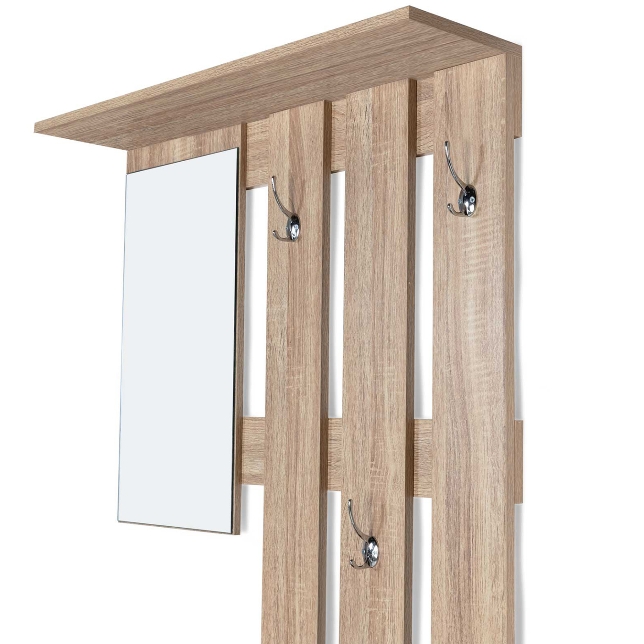 Voir la diapositive 3 : ID MARKET Vestiaire d'entrée avec miroir PAULIN design hêtre portes noires