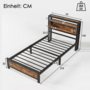 Voir la diapositive 4 : MERAX Lit simple avec sommier Style industriel