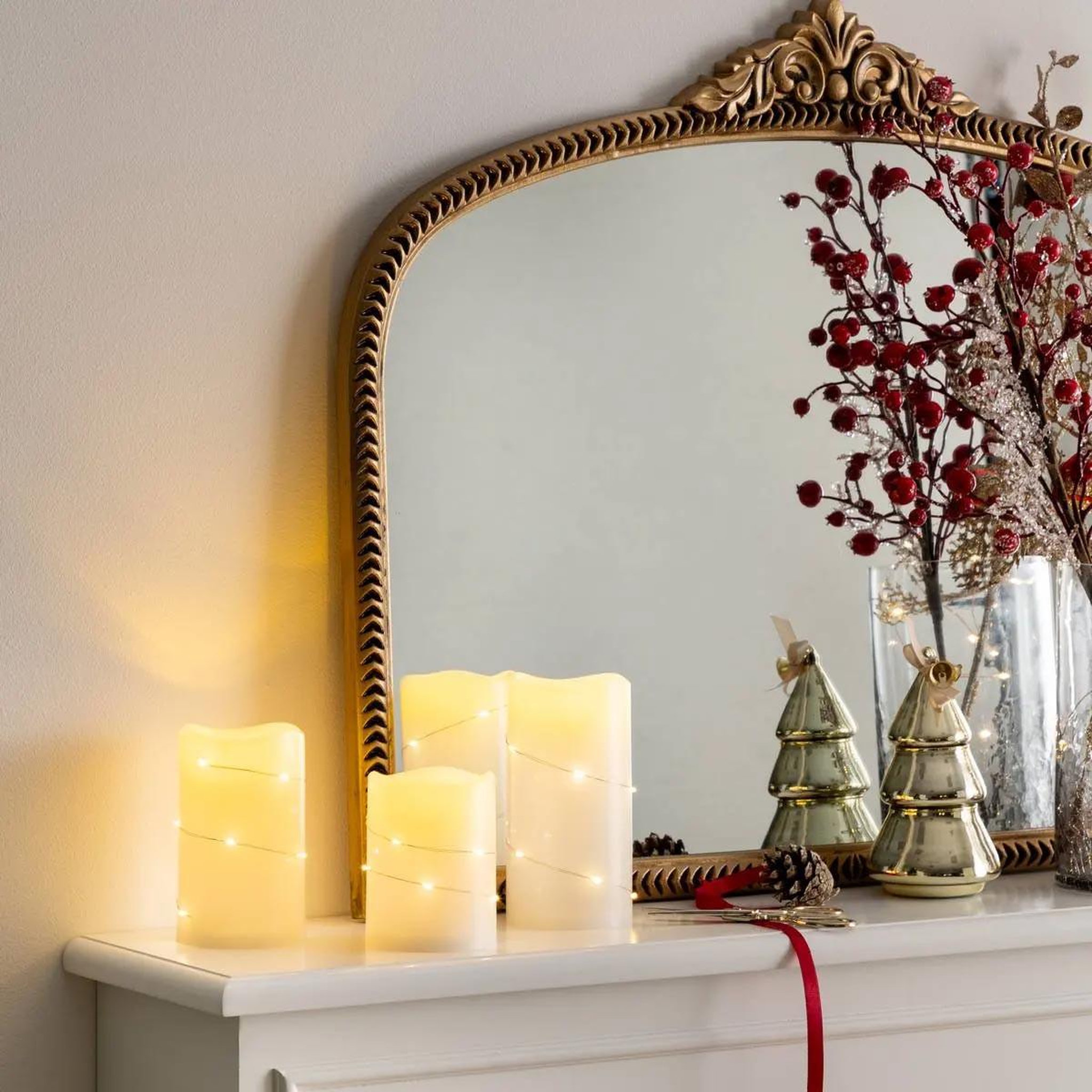 Voir la diapositive 5 : ATMOSPHERA Lot de 3 bougies led  copper  14cm blanc chaud