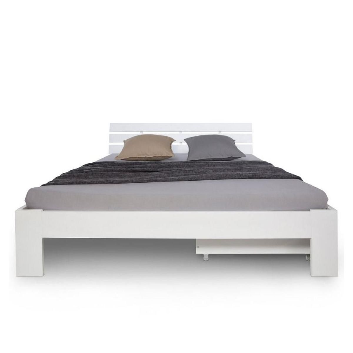 HomeStyle4U Lit double 140x200 cm avec tiroir de lit sommier