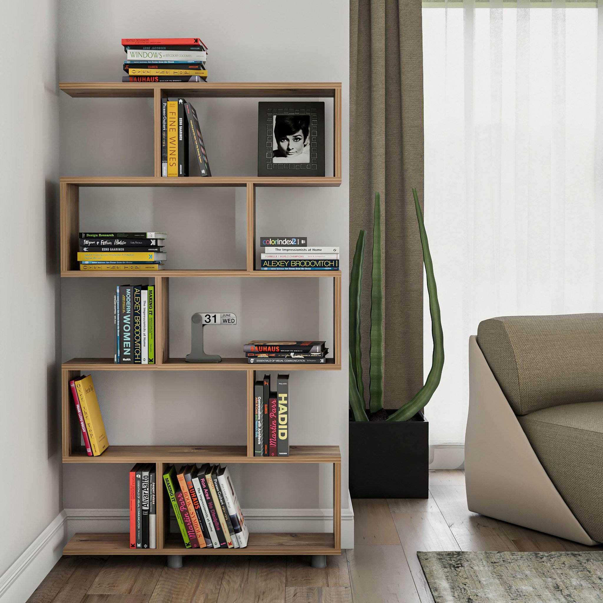 Voir la diapositive 2 : Habitat et Jardin Bibliothèque en bois  elif  - 90 x 20 x 156 cm - pin