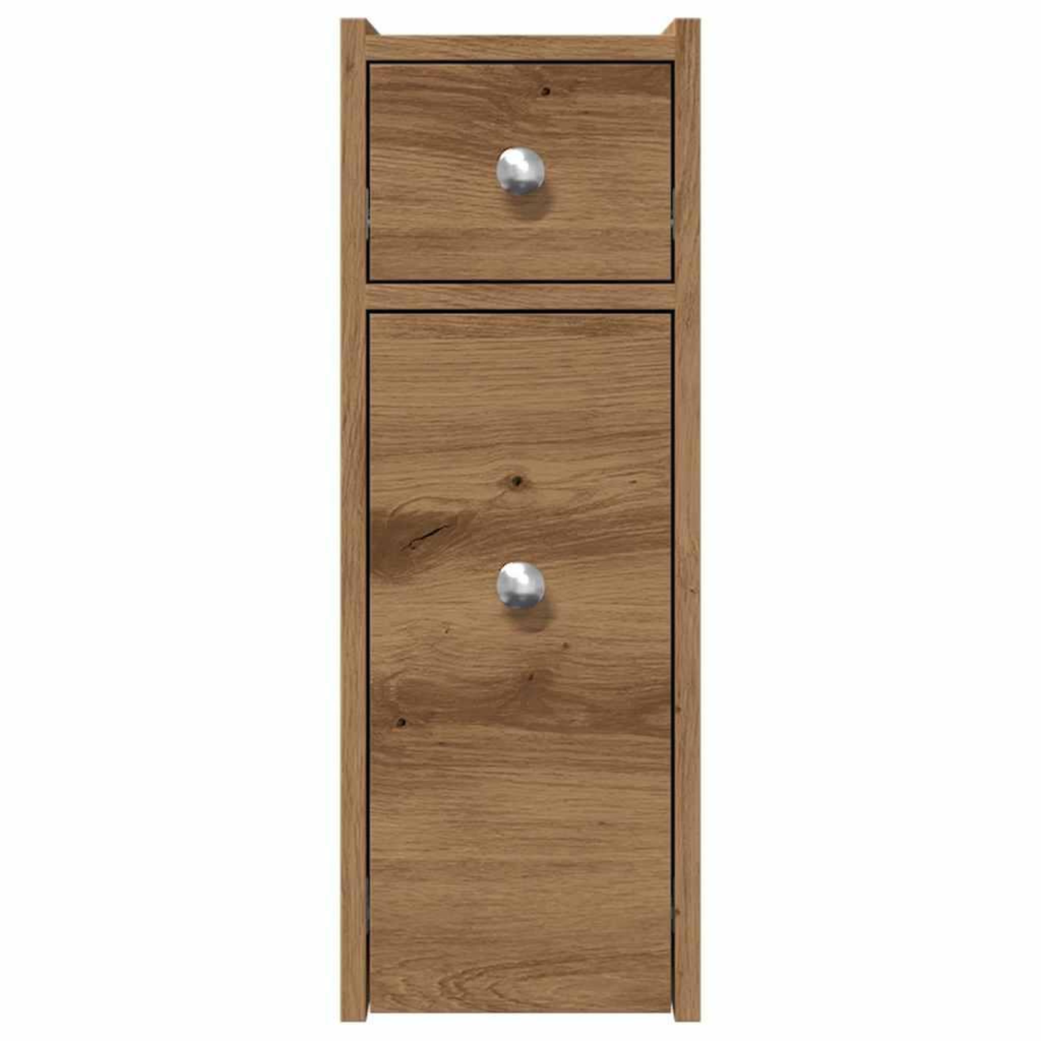 Voir la diapositive 4 : VIDAXL Armoire de salle de bain etroite avec roulettes chene artisanal