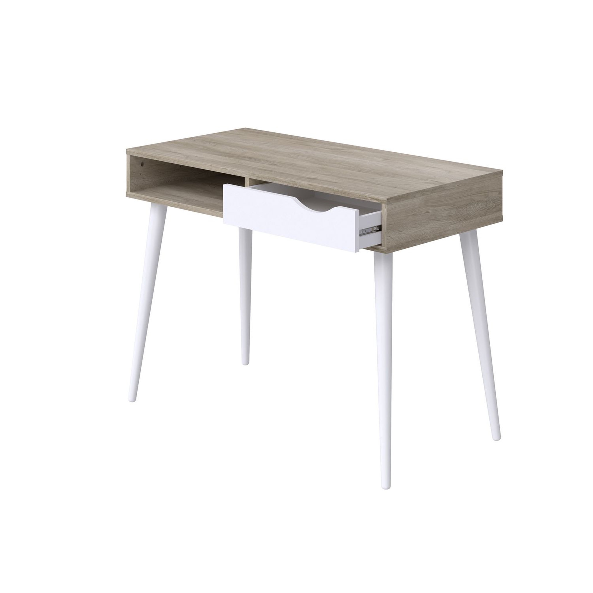 Voir la diapositive 7 : Bureau droit  1 tiroir + 1 niche L100cm YELENA