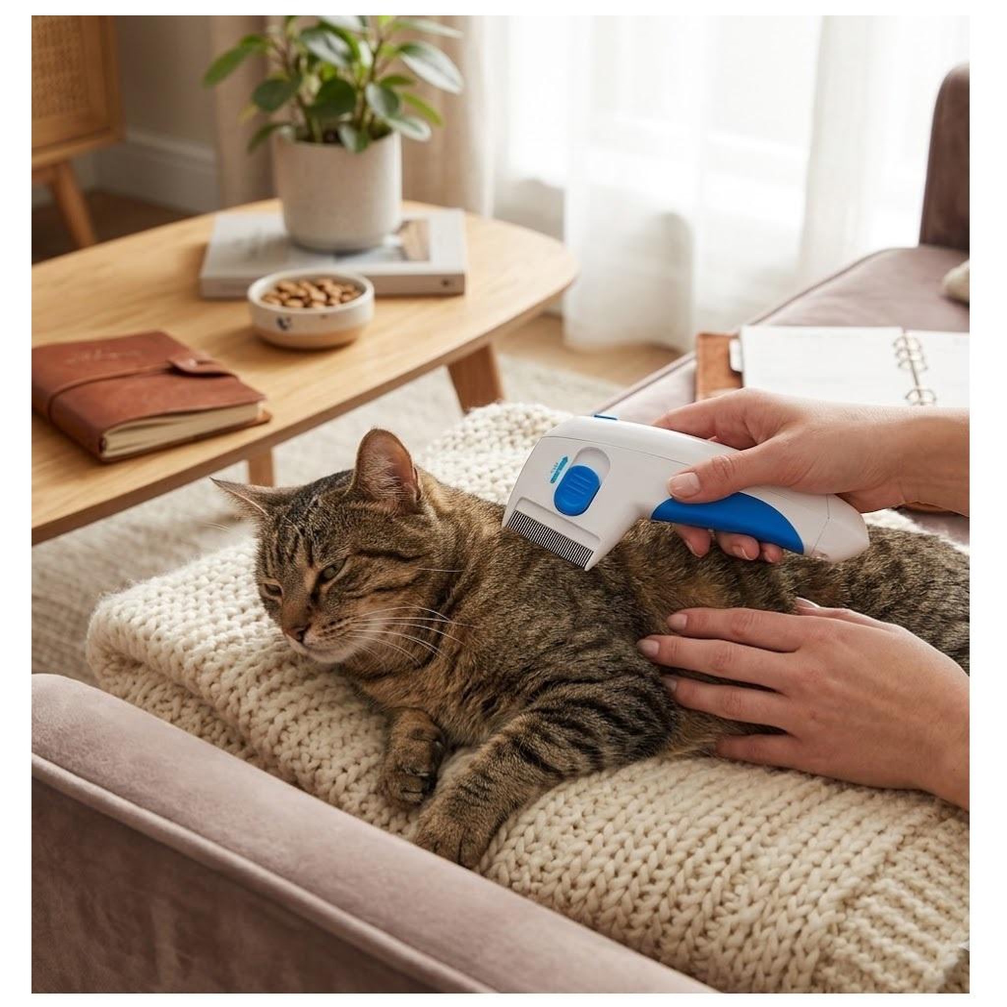 Voir la diapositive 2 : Eden Peigne électrique puleks anti puces pour chat