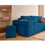 Voir la diapositive 4 : BEST MOBILIER Topaze - canapé d'angle réversible 4 places - convertible avec coffre, tablette et poufs - en velours côtelé