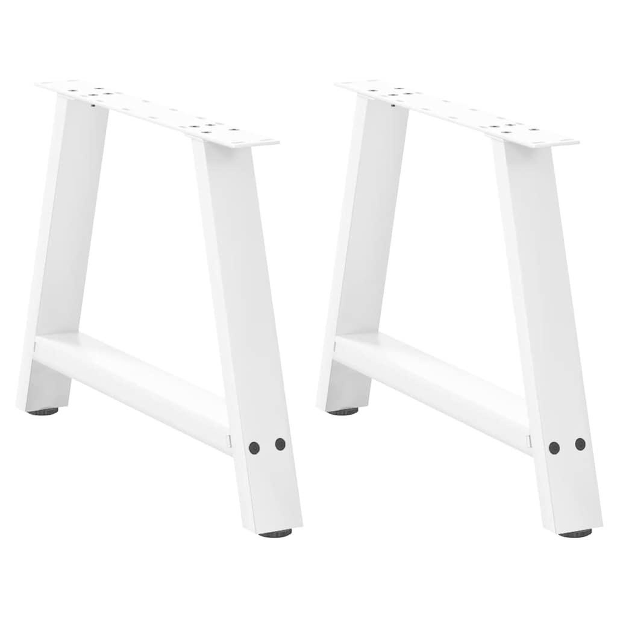 VIDAXL Pieds de table basse forme de A 2 pcs blanc 60x(42-43) cm acier