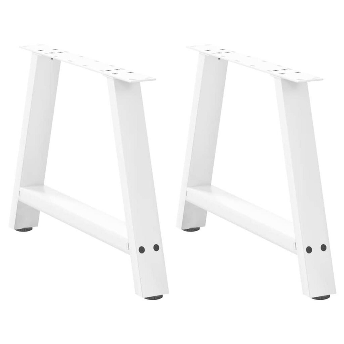 VIDAXL Pieds de table basse forme de A 2 pcs blanc 60x(42-43) cm acier