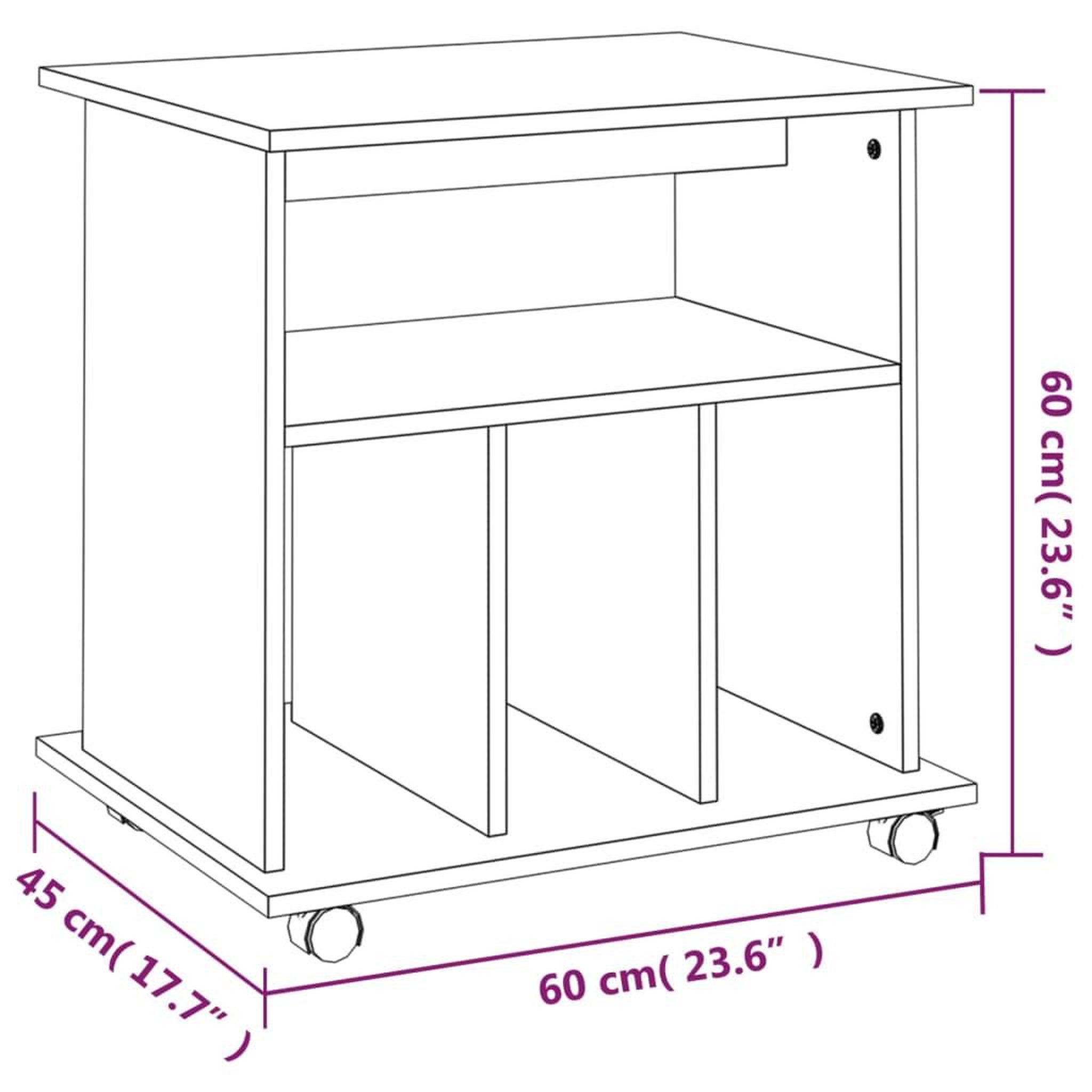 Voir la diapositive 6 : VIDAXL Armoire roulante Sonoma gris 60x45x60 cm Bois d'ingenierie