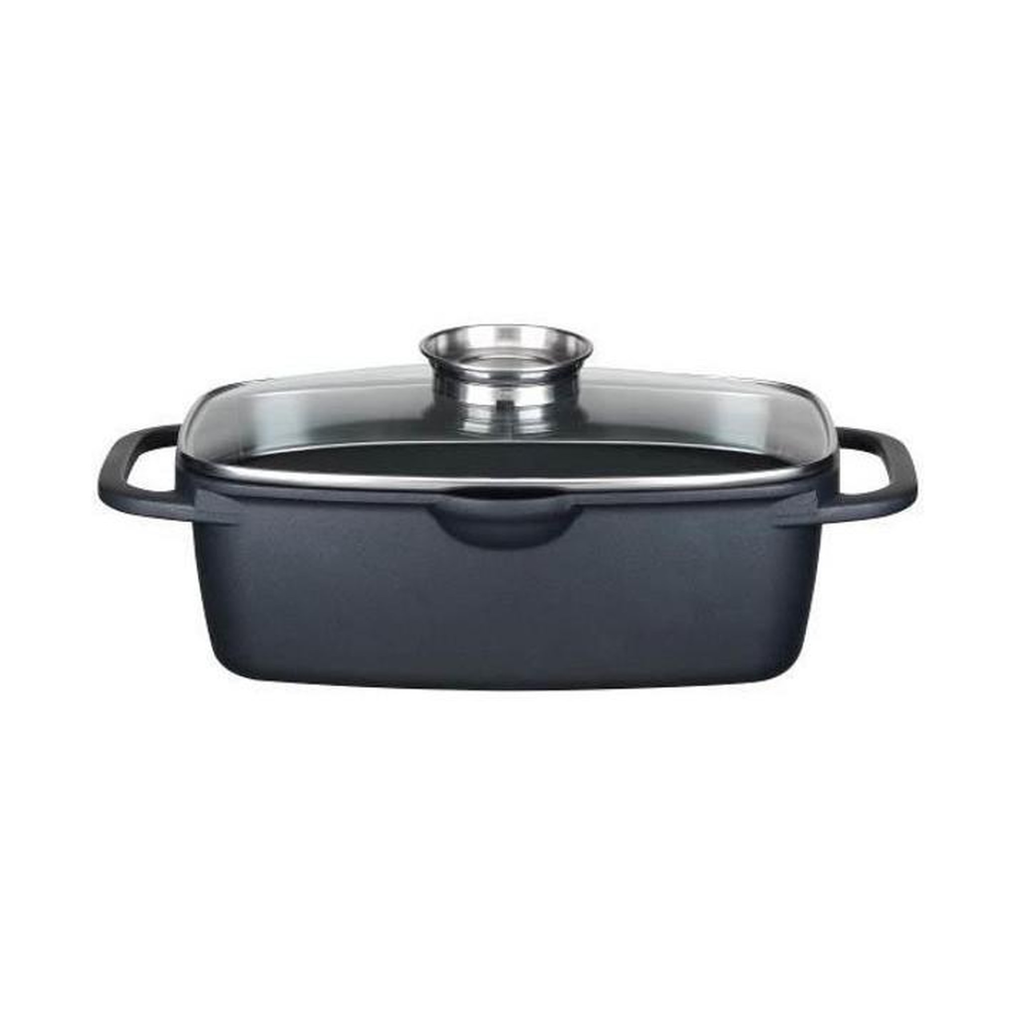 Voir la diapositive 2 : BAUMALU Cocotte rectangulaire en fonte d'aluminium 33x21cm + couvercle - 382932