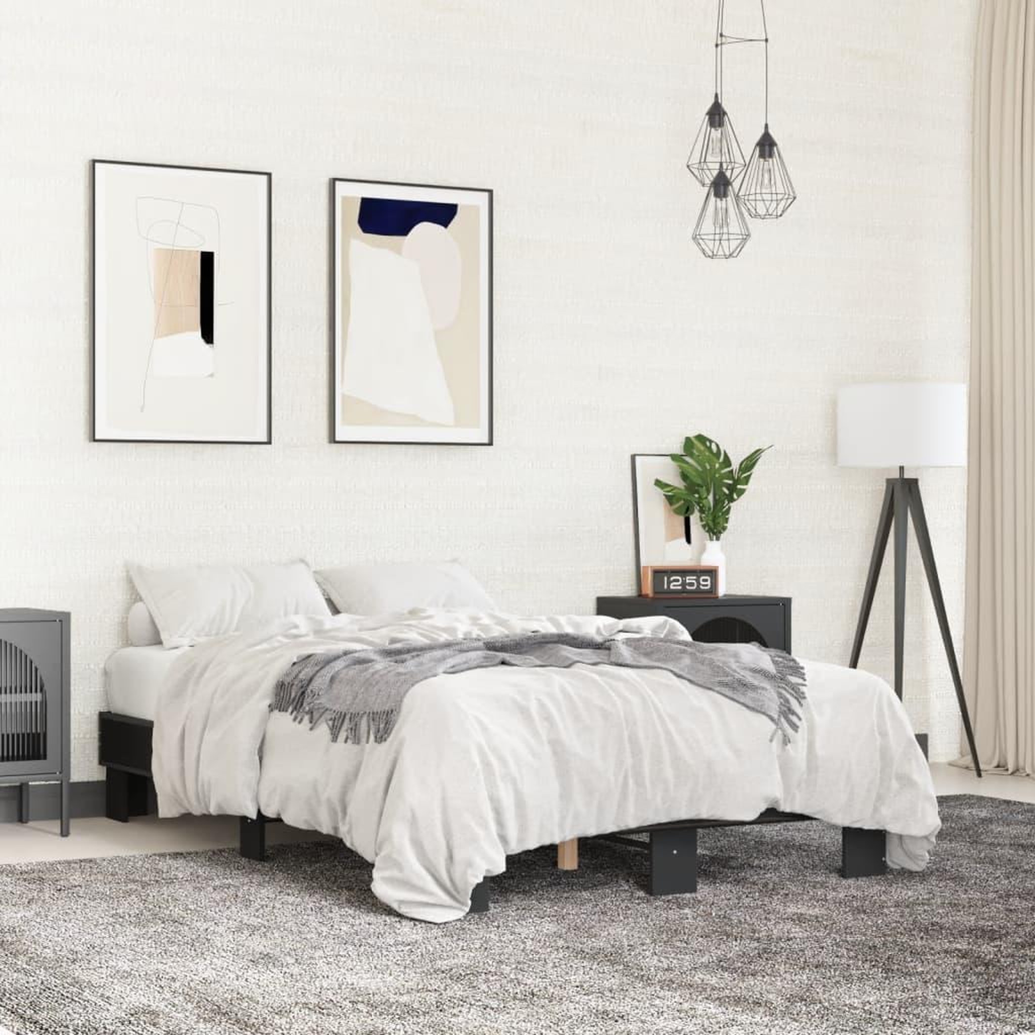VIDAXL Cadre de lit sans matelas noir 140x200 cm